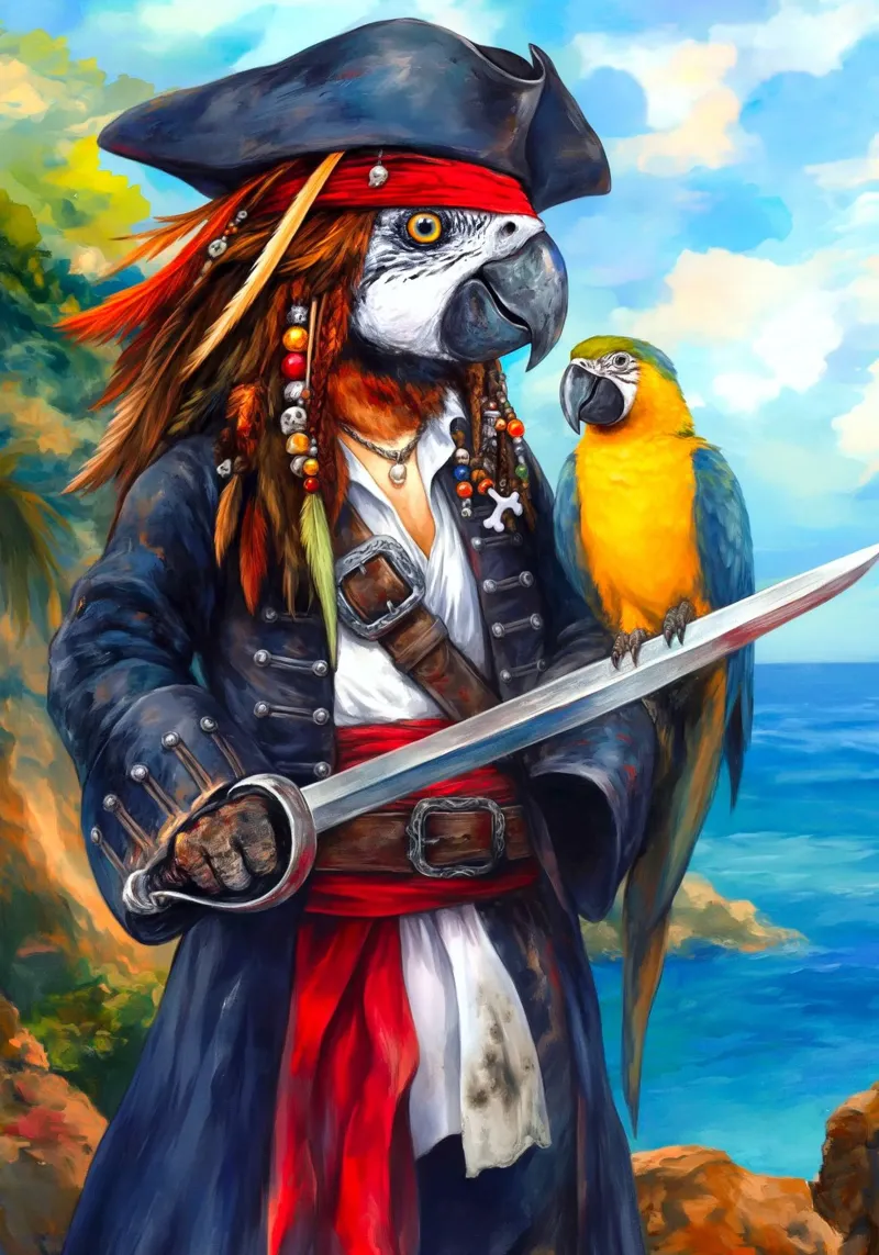 Capitano Pirata Pappagallo poster da Stellar Creative
