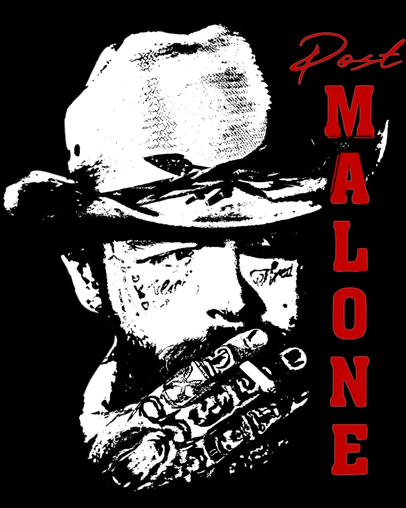 Maglietta classica Post Malone Pop art poster da igoshdesigns