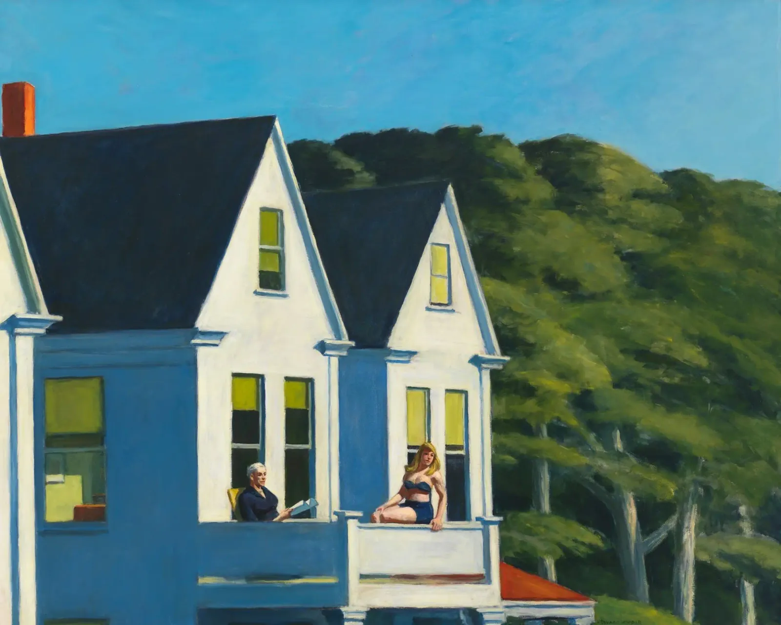Second Story Zonlicht, 1960 canvas met Baklijst van Mollie Pollard