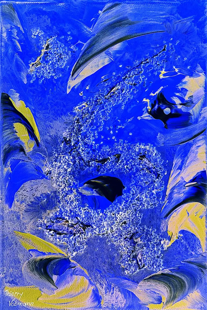 IDEAL GIFT 68 invers. canvas met Baklijst van Thierry Vobmann Abstract painting