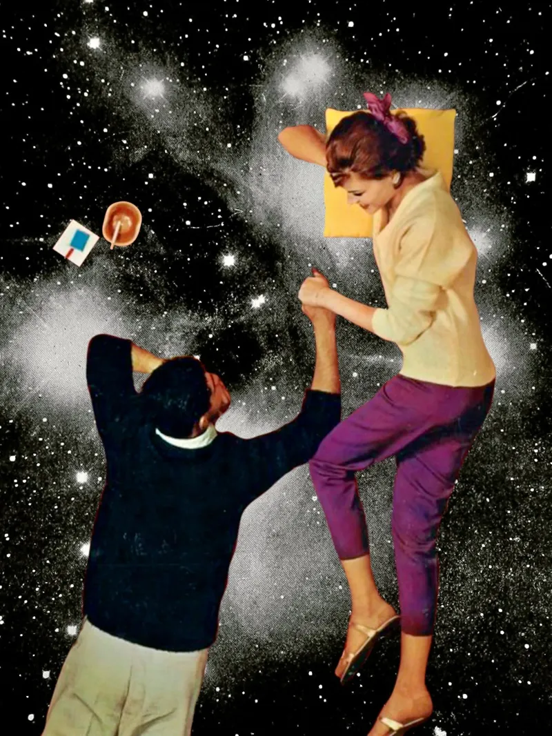 You and I (Cosmic Love) poster con telaio in legno da MsGonzalez