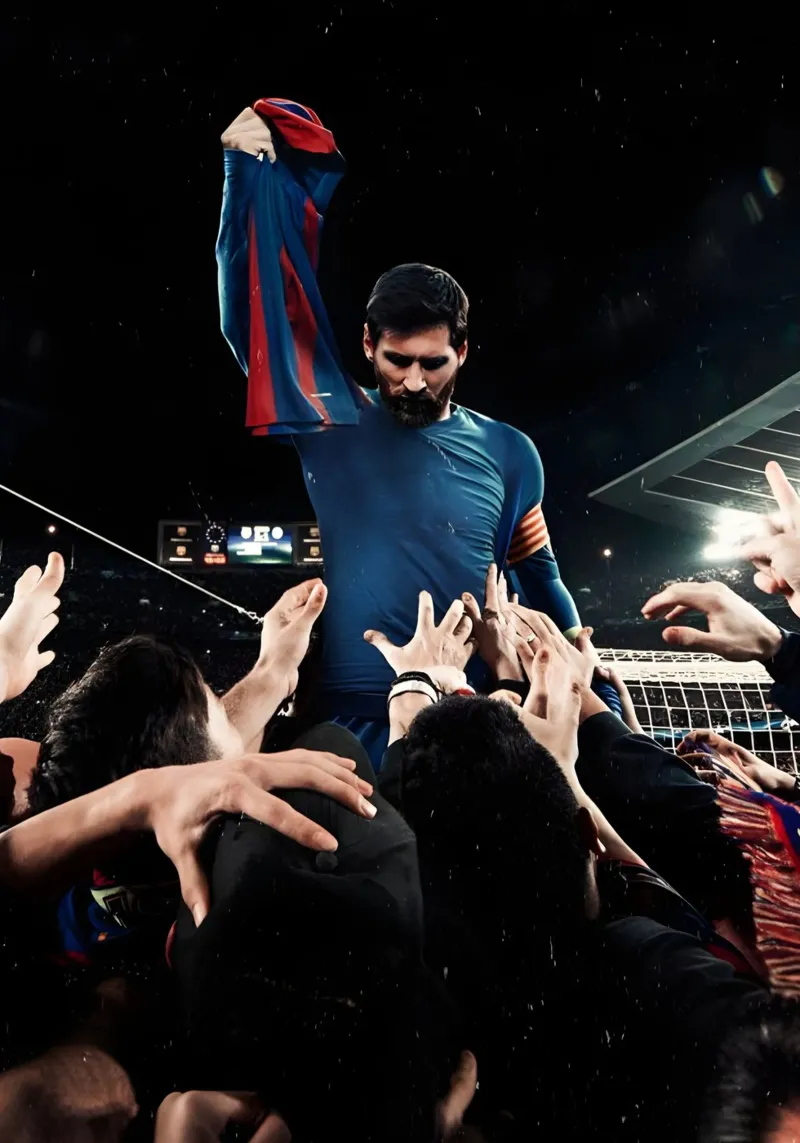 Lionel Messi poster con telaio in plastica da Low poly art