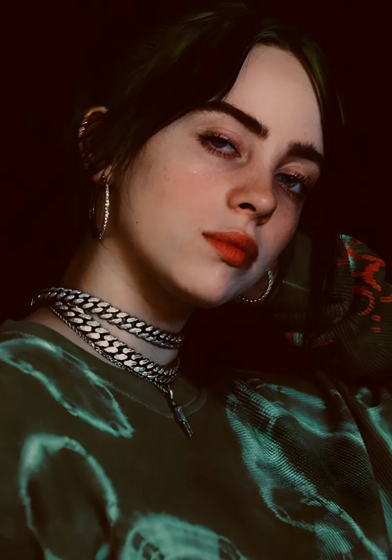 Billie Eilish poster con telaio in plastica da Low poly art