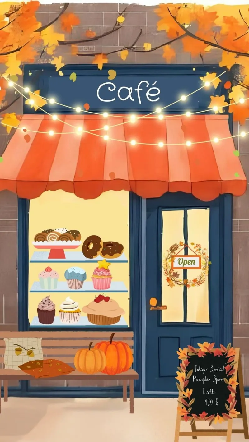 Caffè d'autunno poster da Muminpapery