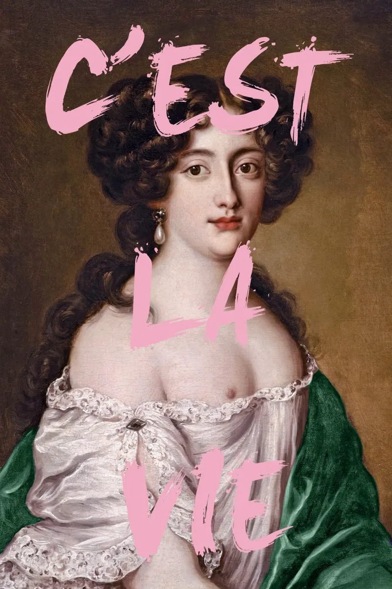 C'est la vie lady poster con telaio in legno da GraceDigitalArtCo