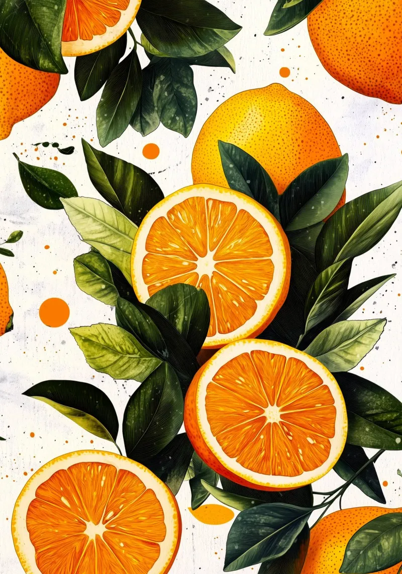 Frutti d'arancia poster con telaio in alluminio da Justyna Jaszke JBJart