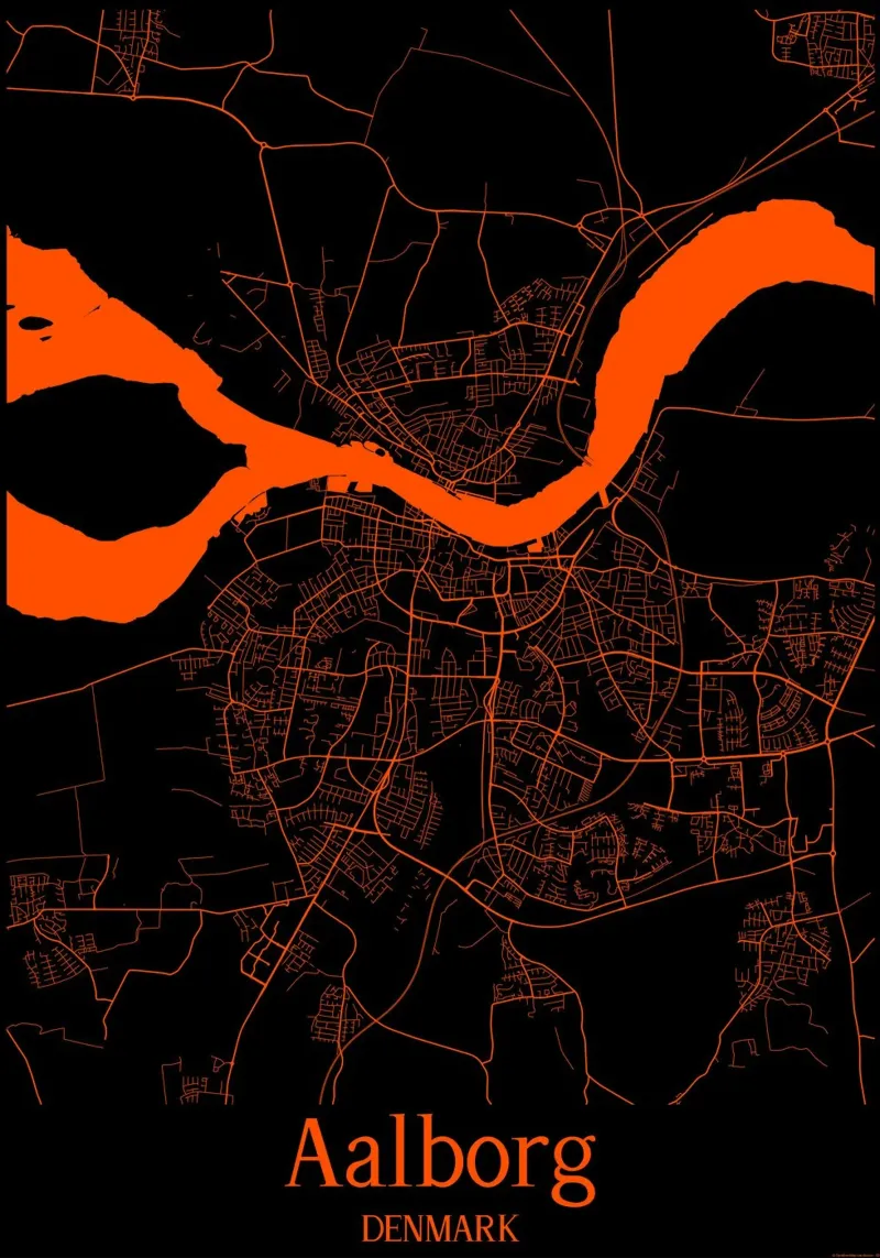 Aalborg poster con telaio in alluminio da MiMap