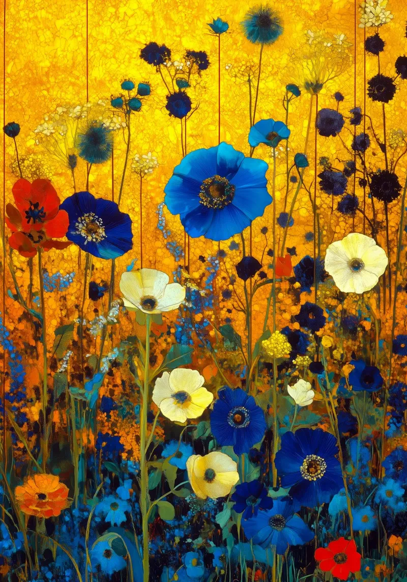 Fiori blu poster da Justyna Jaszke JBJart