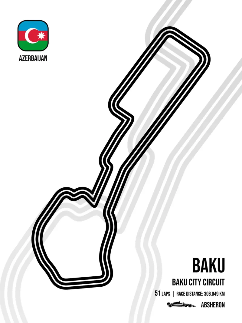Baku Circuit canvas met Baklijst van Mariel Toigo