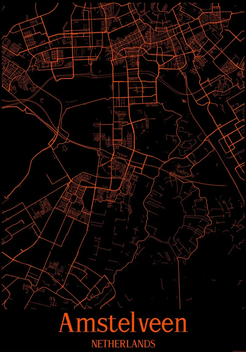 Amstelveen poster con telaio in legno da MiMap