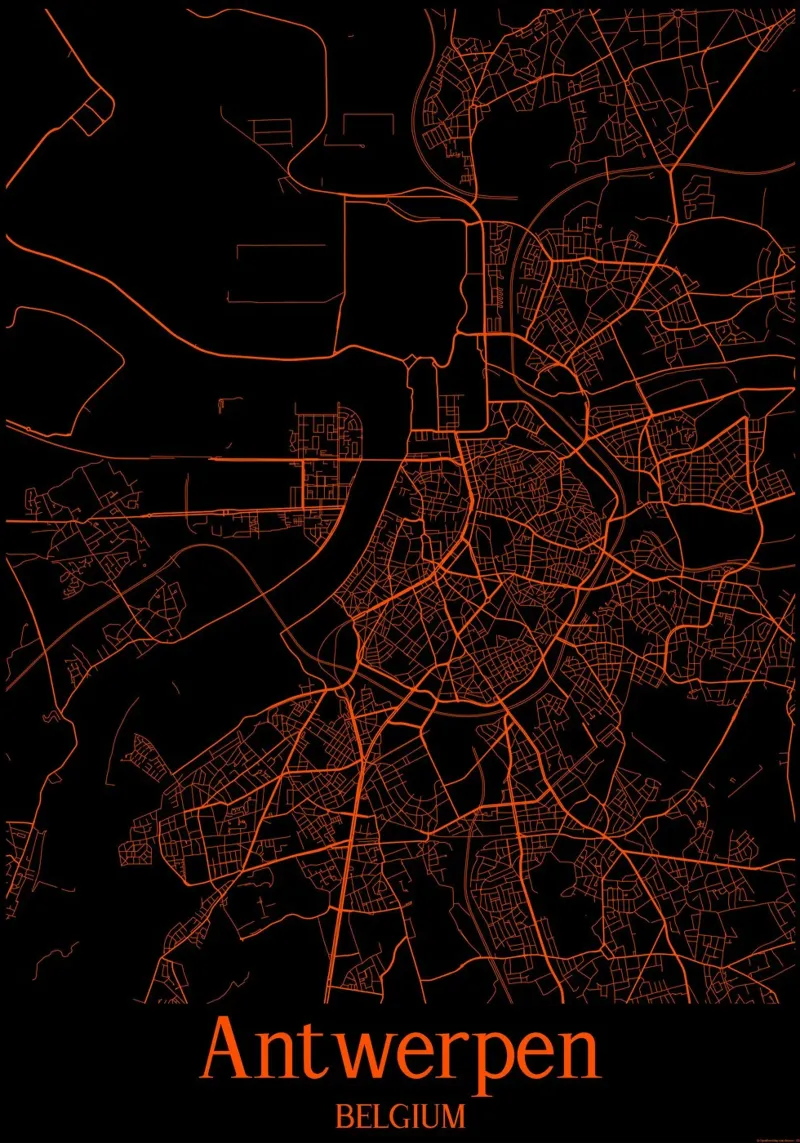 Antwerpen poster con telaio in alluminio da MiMap