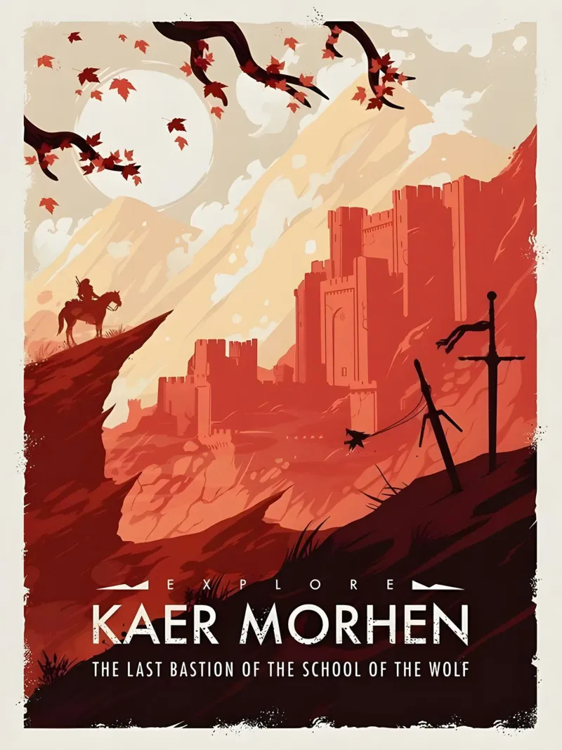Explore Kaer Morhen poster con telaio in alluminio da Robert Hoff