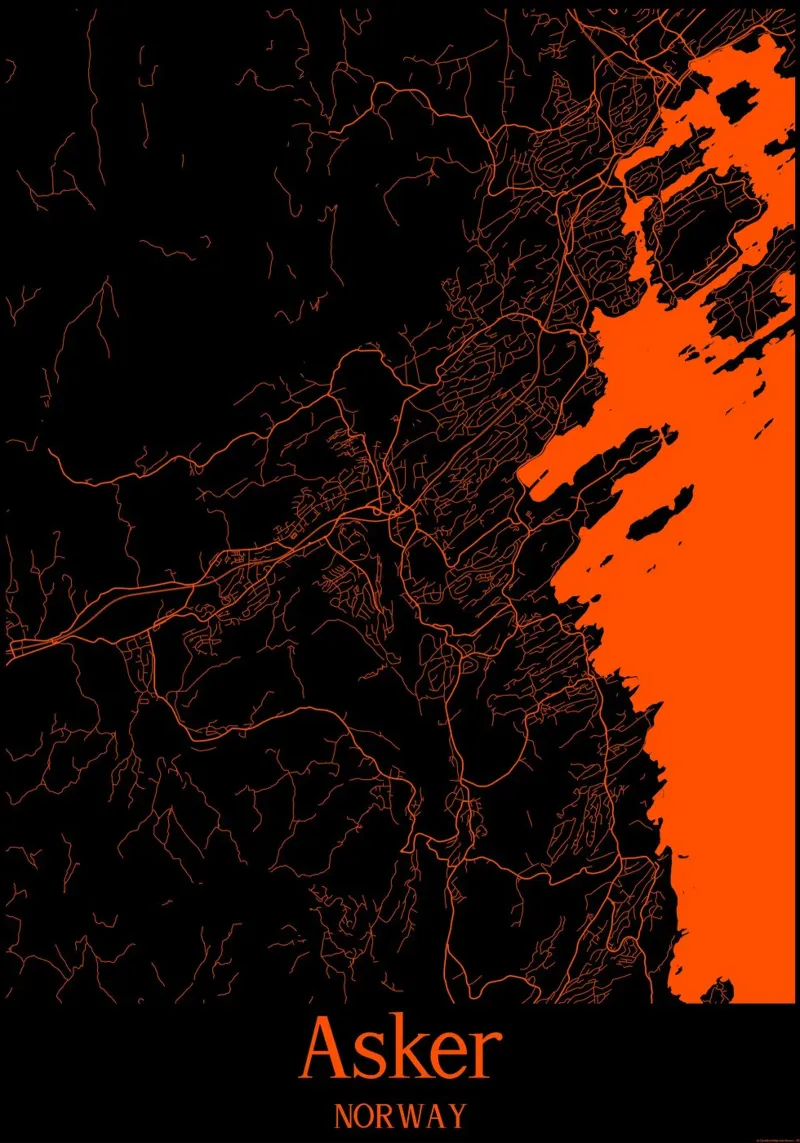Asker poster con telaio in alluminio da MiMap