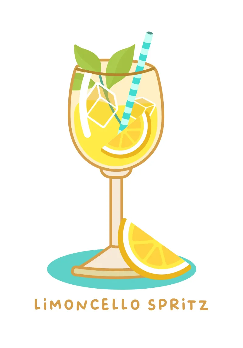 Limoncello Spritz poster con telaio in plastica da Ana Paniagua Design
