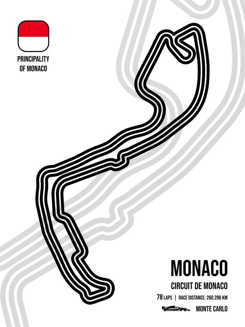 Monte Carlo Race Track canvas by Mariel Toigo