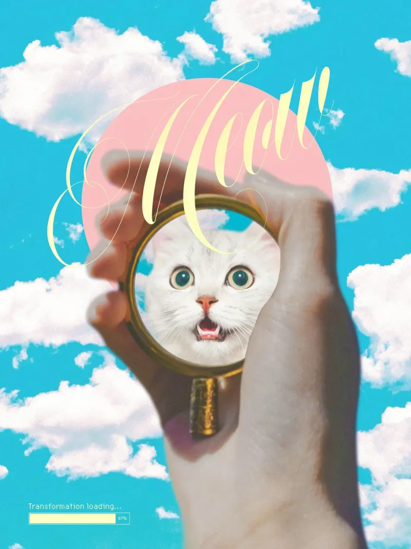 Meow! Cat Transformation hahnemühle by MsGonzalez