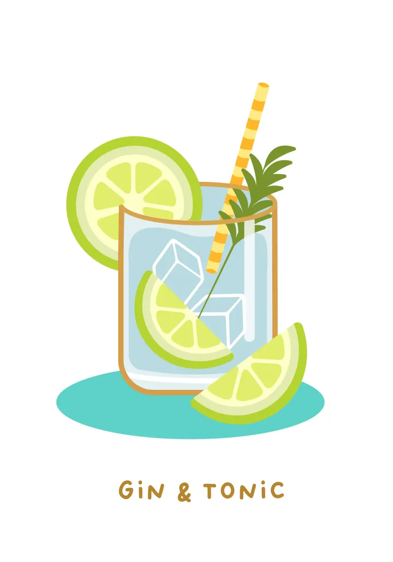Gin & Tonic poster con telaio in plastica da Ana Paniagua Design