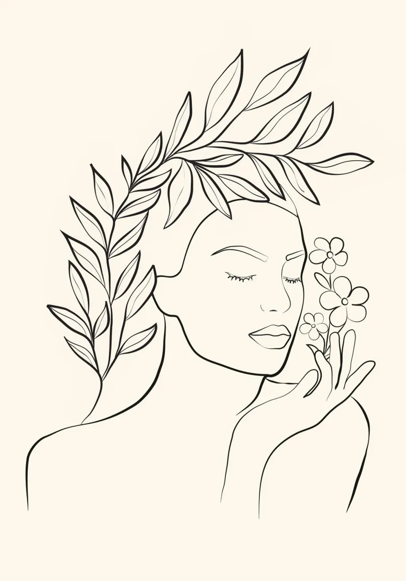 Minimal Blooming 02 canvas by Nadjaa