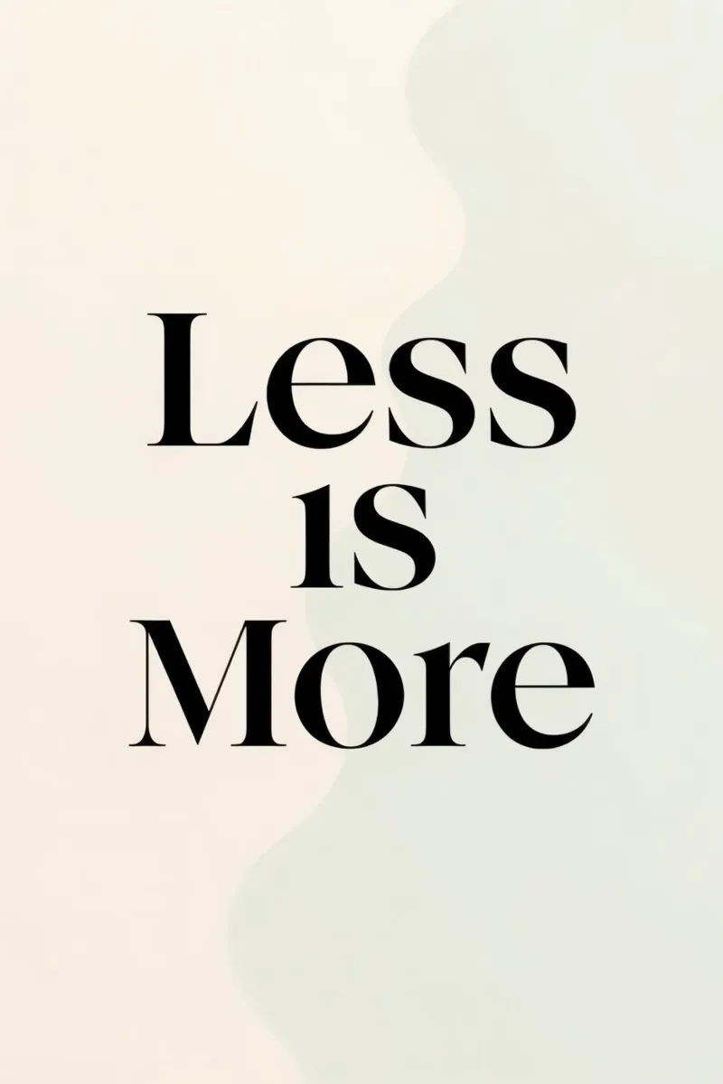 Less is More on Gradient Beige Background canvas with Floater frame by DesignDoodle