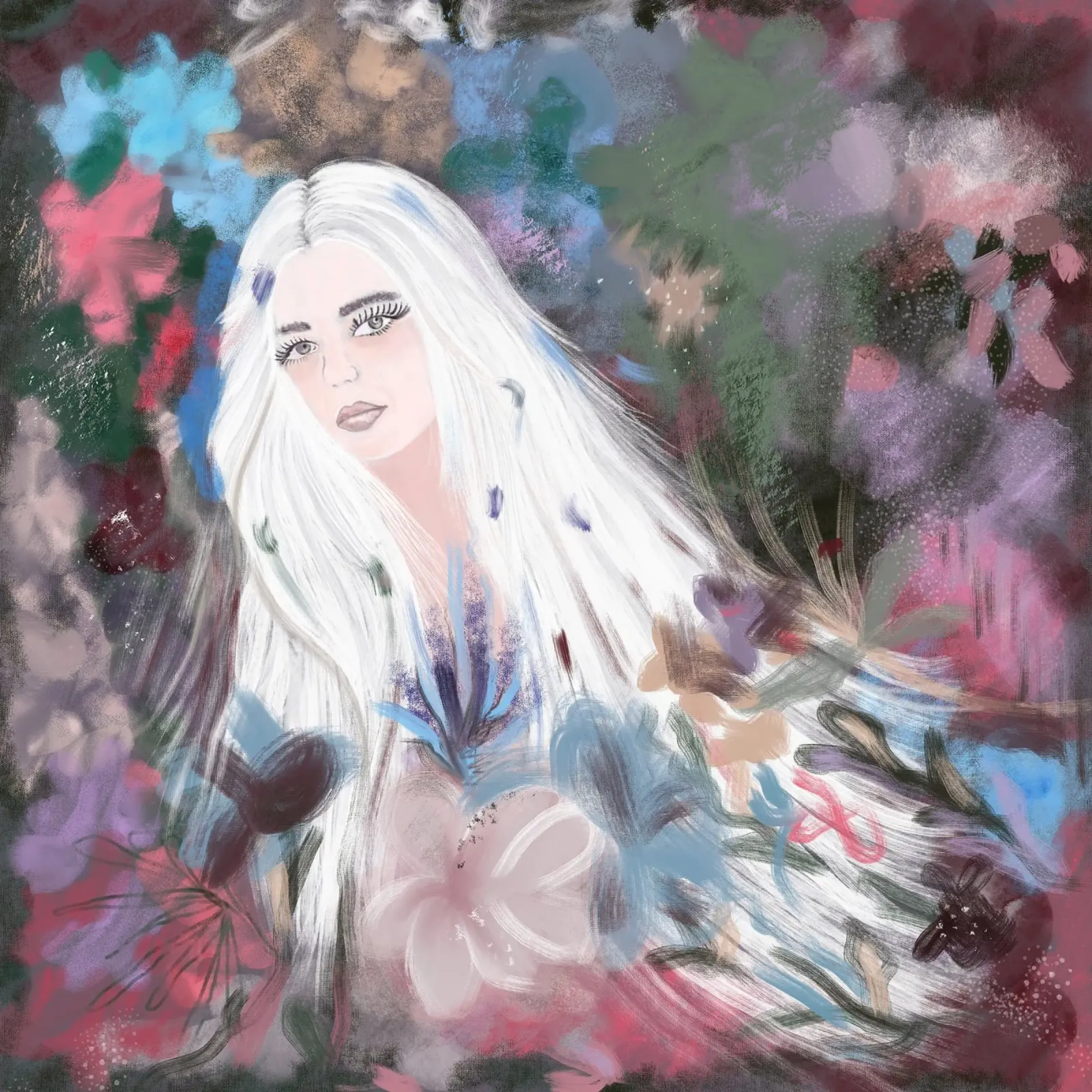 Ragazza in inverno poster con telaio in plastica da gulsengunel