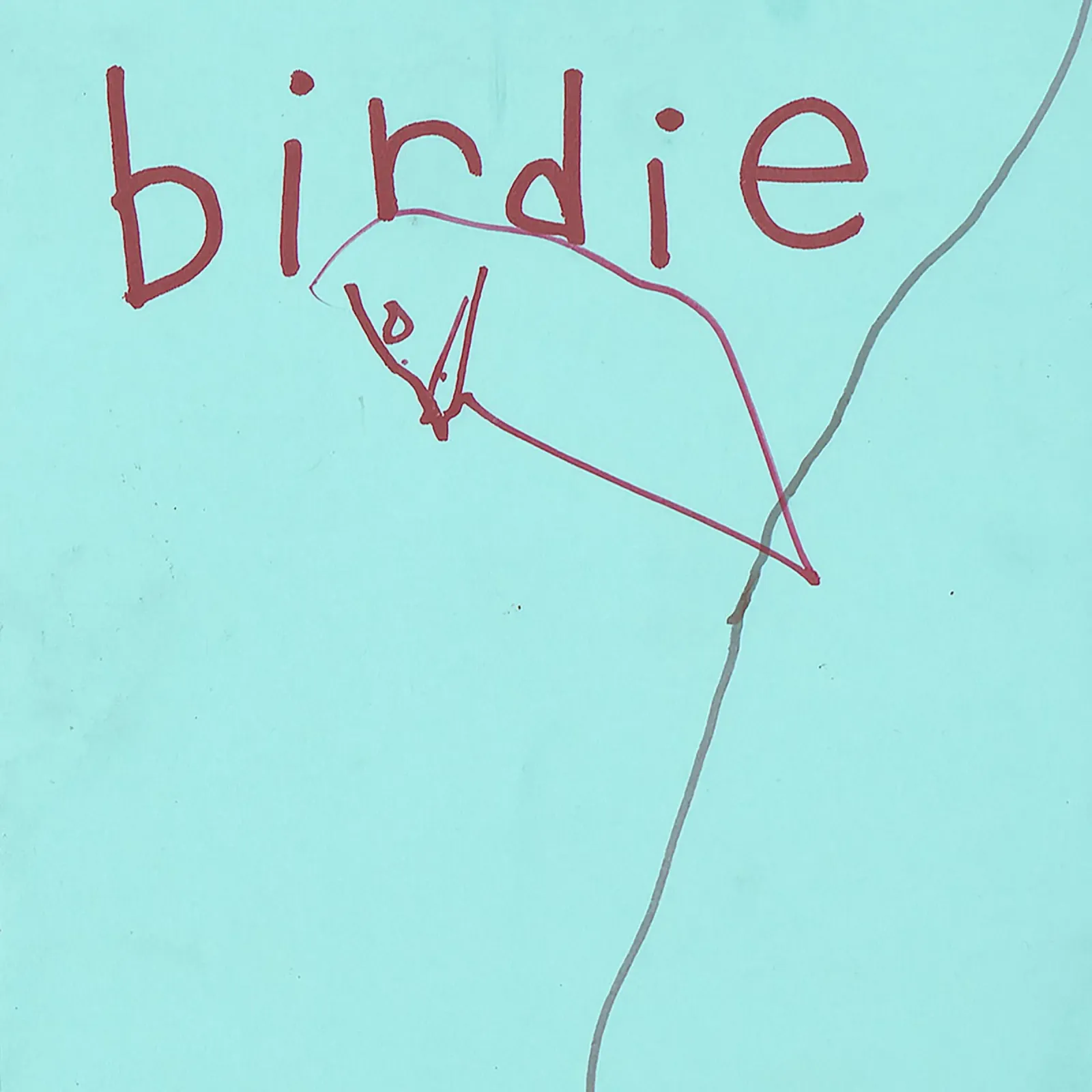 BIRDIE - BIRD - Child´s Drawing - Kinderzeichnung tela con Cornice a cassetta da Vintage Van Gogh