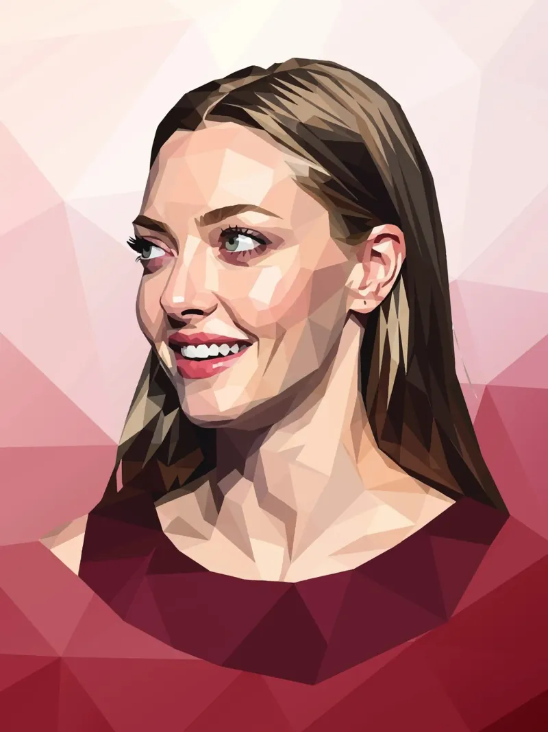 Amanda Seyfried Lowpoly poster con telaio in legno da Low Profile