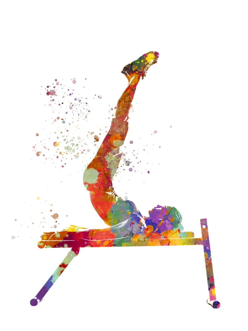 Esercizio di fitness con l'acquerello poster con telaio in plastica da ⚽ Sports Pulse
