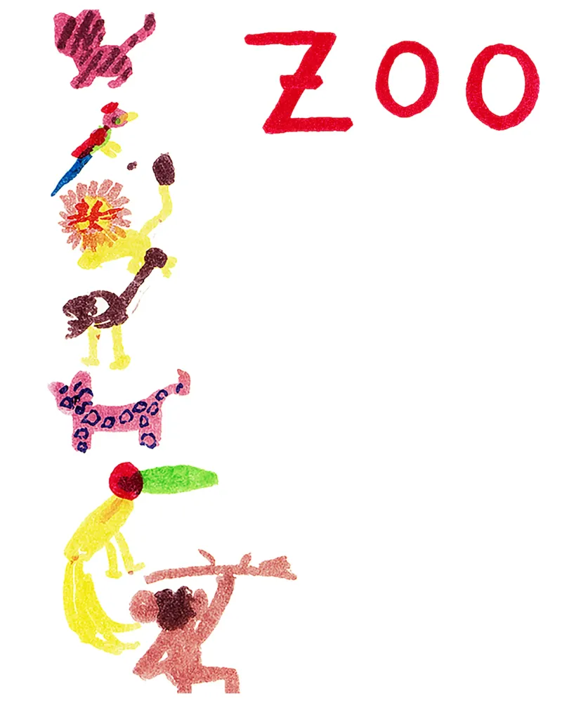 ZOO - Child´s Drawing - Kinderzeichnung poster da Vintage Van Gogh