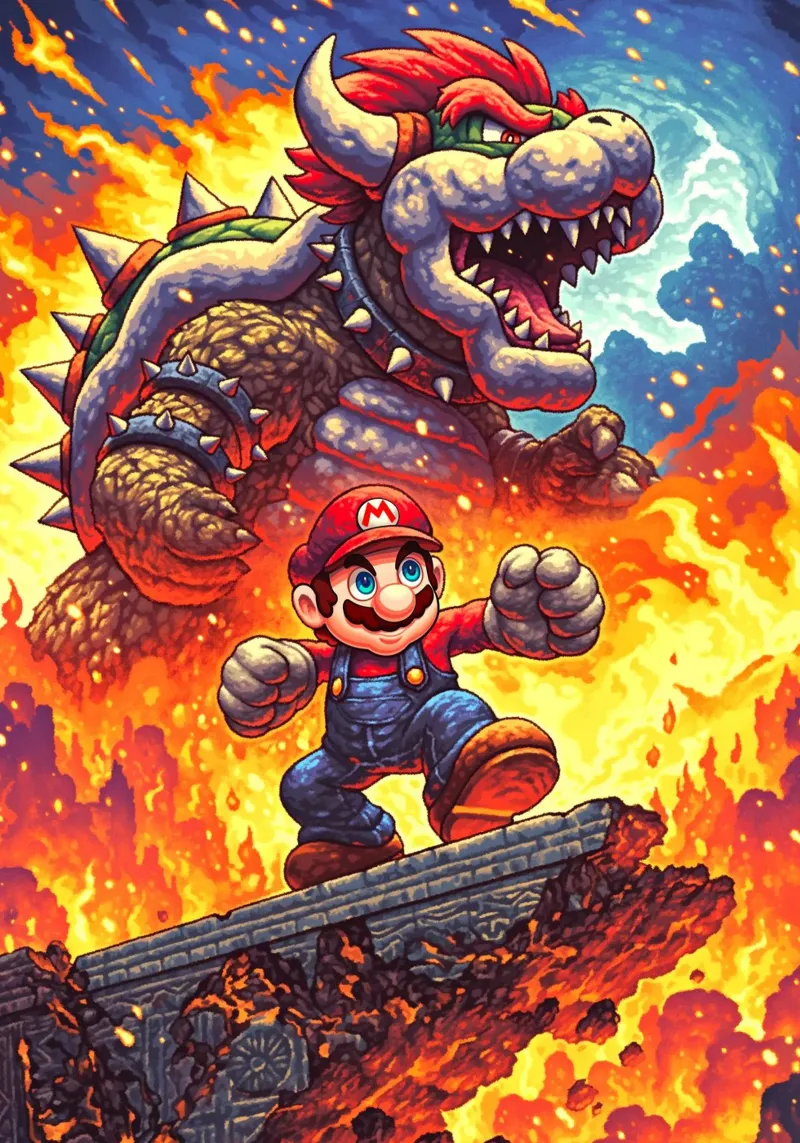 Super Mario vs Bowser poster da Stellar Creative