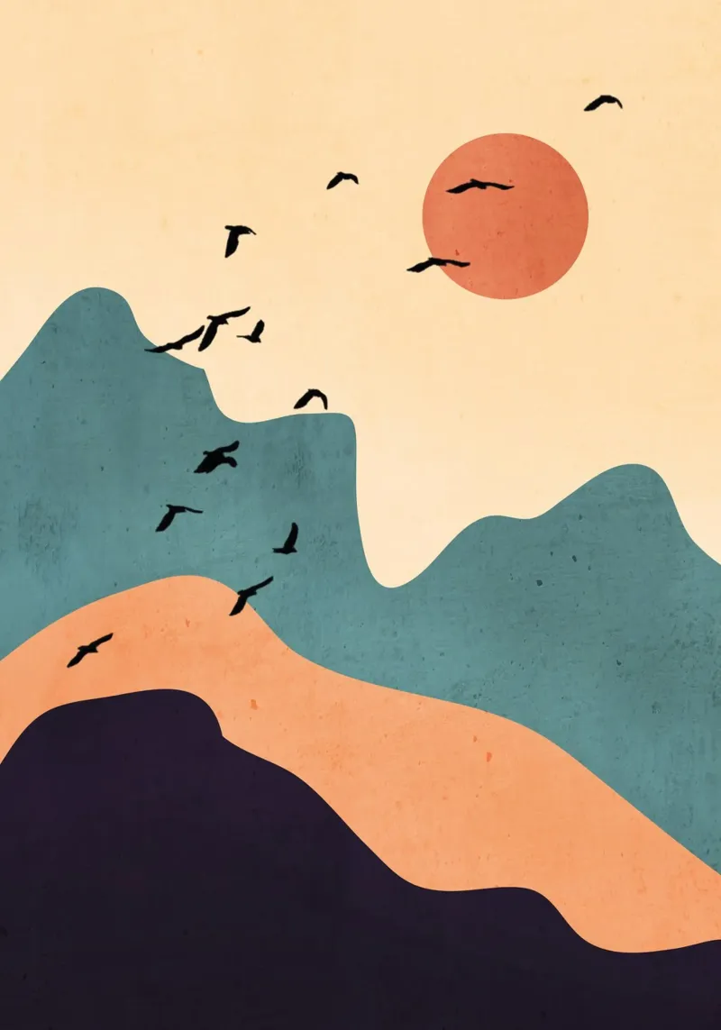 Minimal Abstract Art Landscape 19 canvas by ThingDesign