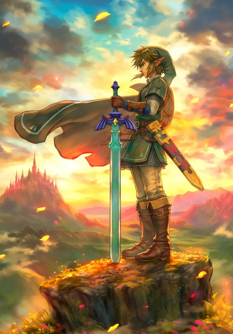 Link La leggenda di Zelda poster con telaio in plastica da Fleur de Lys