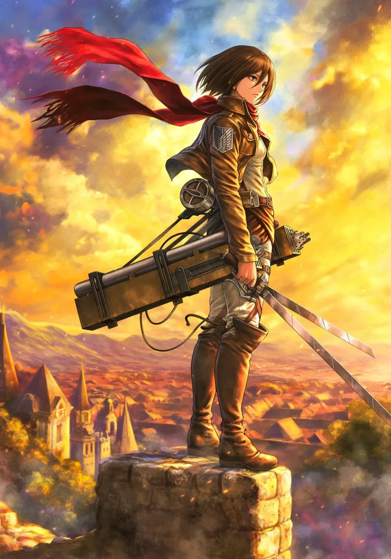 Mikasa Ackerman Attack on Titan canvas by Fleur de Lys