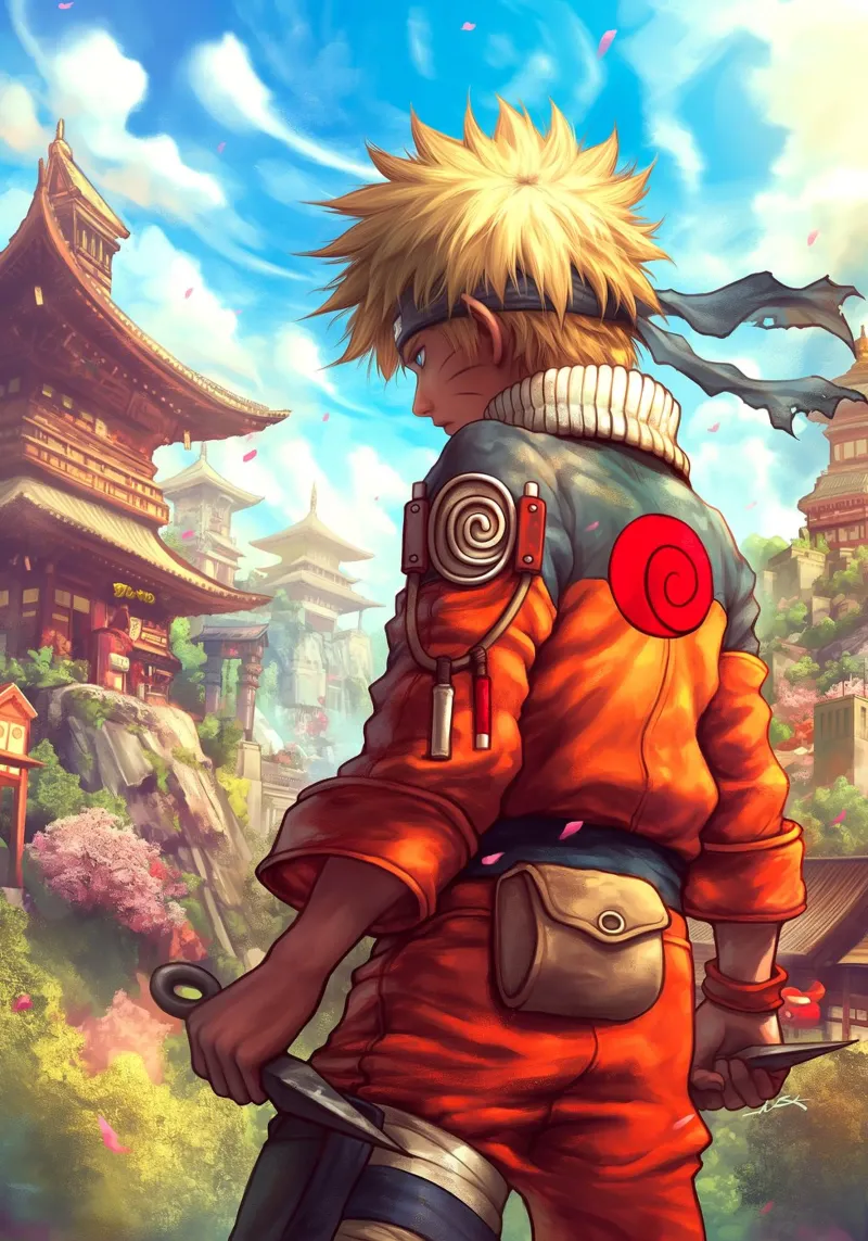 Naruto tela con Cornice a cassetta da Fleur de Lys