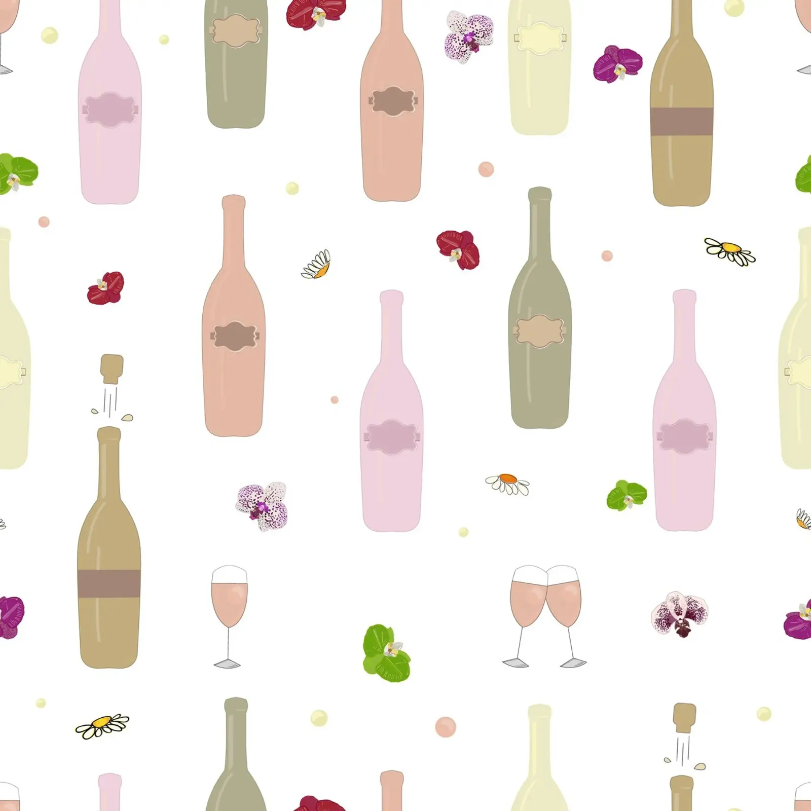 Bottiglia di champagne colorata bianca poster da gulsengunel