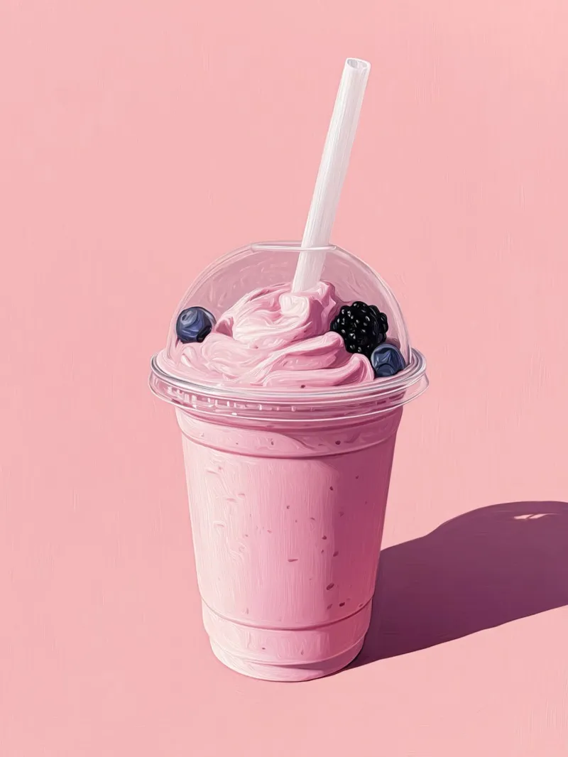 Süßer Sommer Smoothie Poster mit Aluminium Rahmen von Carinaprint