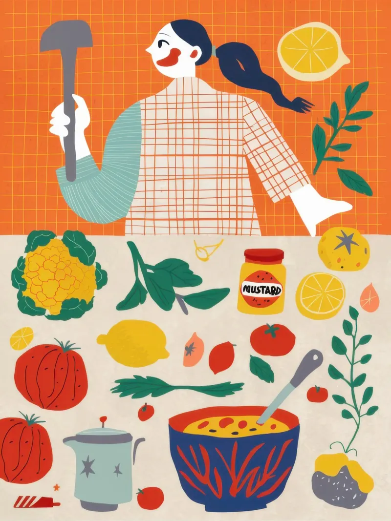 Gioia del raccolto in cucina poster con telaio in plastica da Scaller Stars