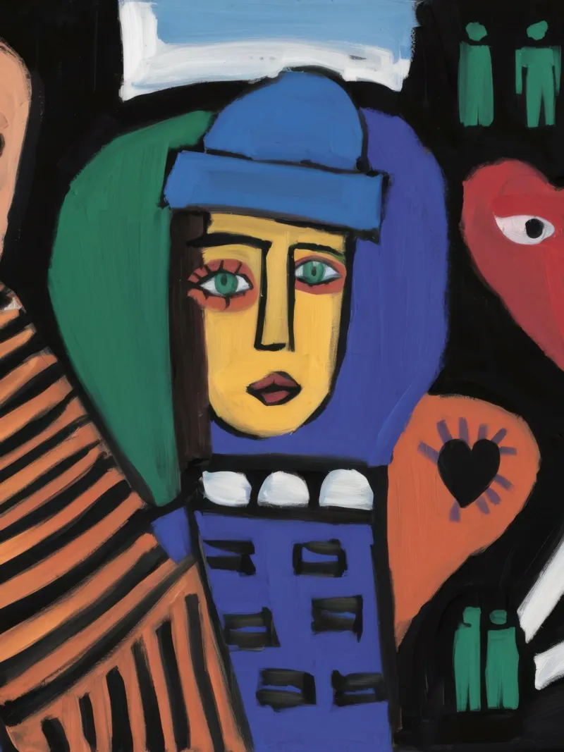 Blauw stedelijk Enigma canvas met Baklijst van Nova Glaze