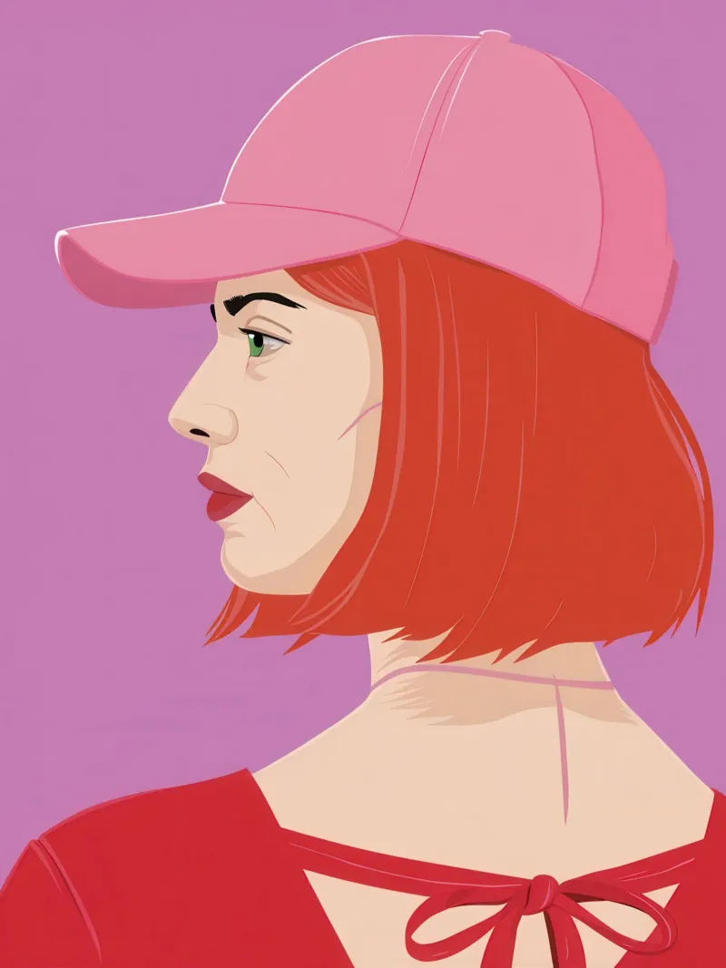 Sguardo di profilo colorato di rosa poster con telaio in legno da Scaller Stars