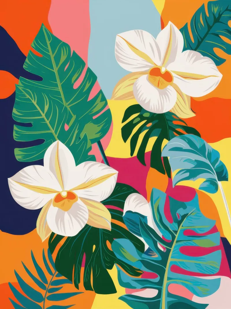 Pristine Plumeria Paradise poster con telaio in alluminio da Nova Glaze