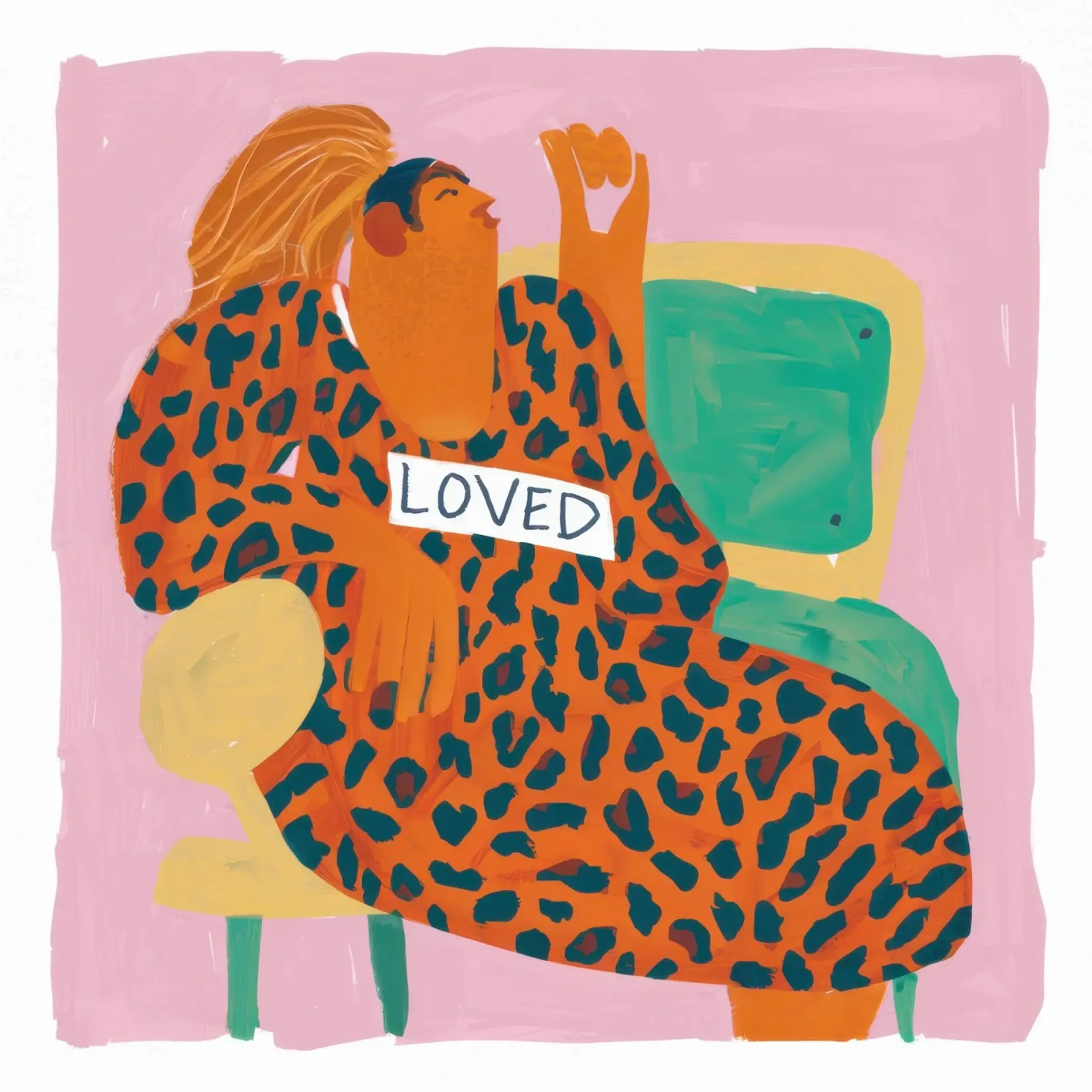 Amore leopardato poster con telaio in alluminio da Scaller Stars