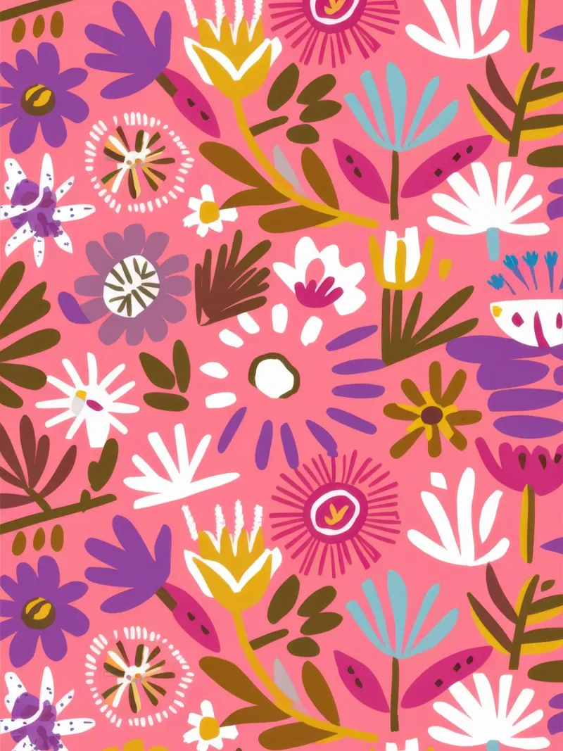 Frenesia floreale fucsia poster da Snow Mist