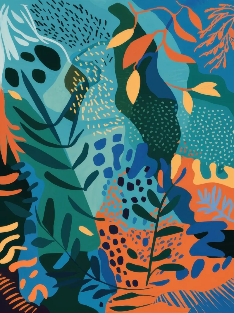 Jungle oproer met structuur canvas met Baklijst van Scaller Stars