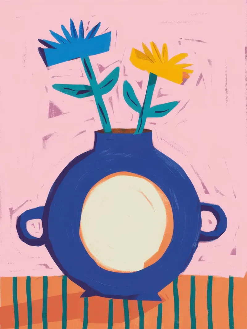 Vaso da fiori blu in grassetto poster da Snow Mist