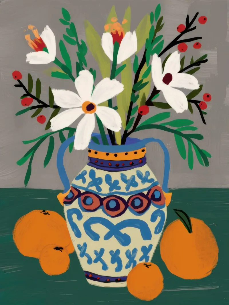 Bouquet classico Stillness poster con telaio in alluminio da Nova Glaze