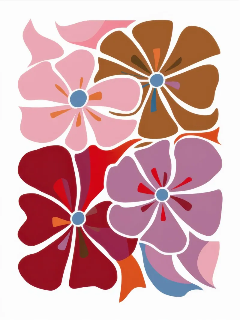 Gioco di petali decostruito poster con telaio in legno da Nova Glaze