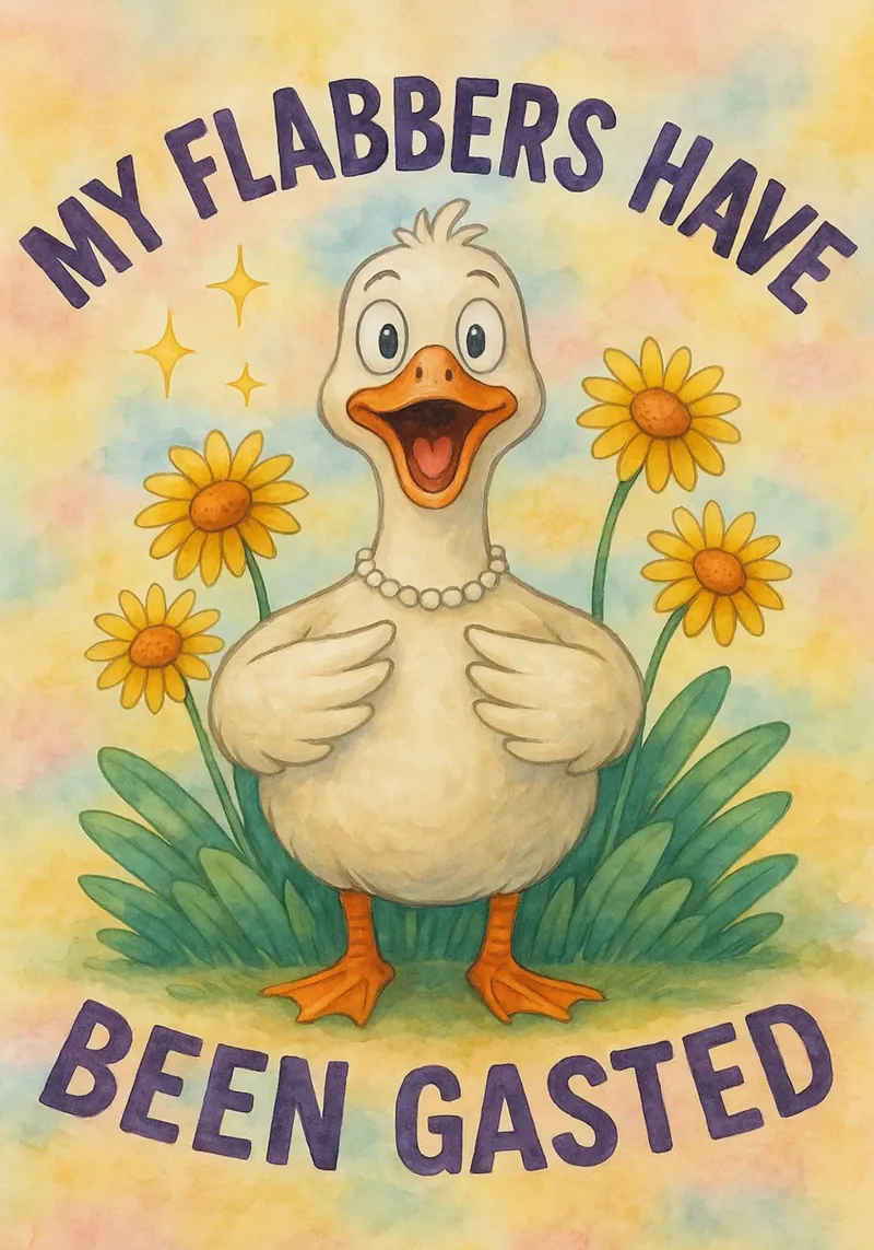 goose my flabbers have been gasted canvas with Floater frame by wadasx
