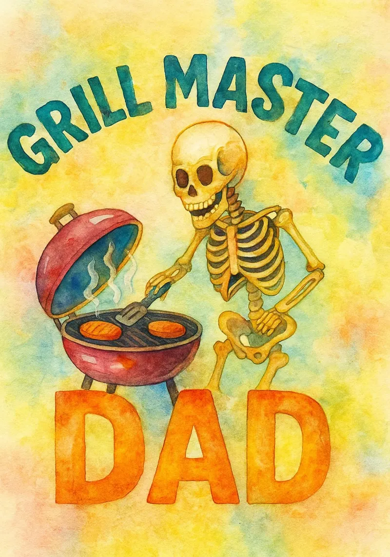 grillmeester vader canvas met Baklijst van wadasx