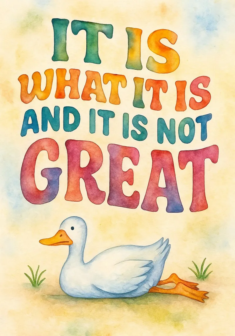 it is what it is and it is not great goose poster with plastic frame by wadasx