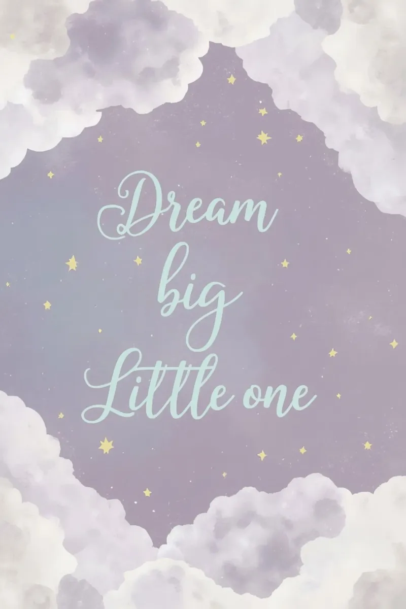 Dream Big Little One with Clouds and Star canvas with Floater frame by DesignDoodle