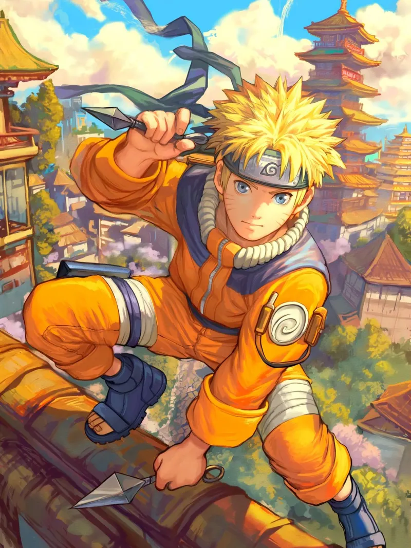 Naruto poster con telaio in alluminio da Fleur de Lys